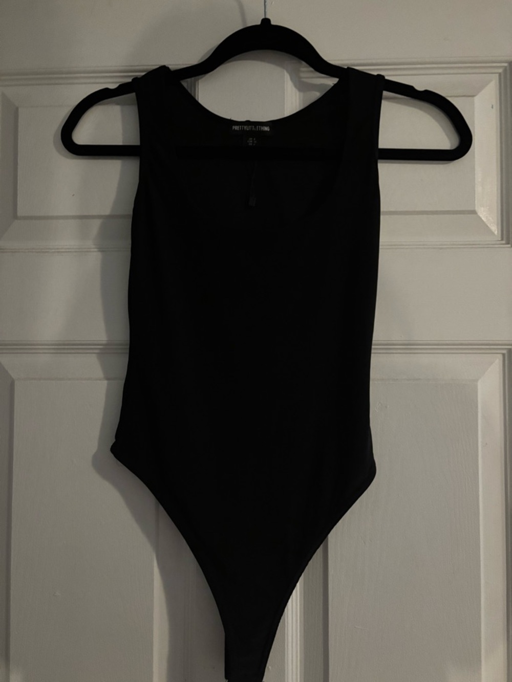PrettyLittleThing Black Scoop Neck Bodysuit - Stretch Tank Style